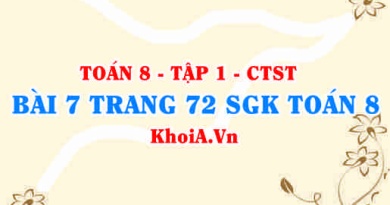 Bài 7 trang 72 SGK Toán 8 Tập 1 Chân trời sáng tạo